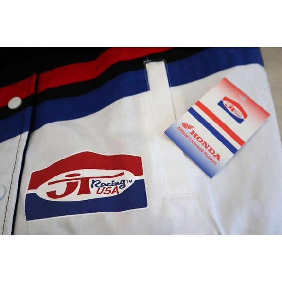 JT Racing x Honda Speed Women's Sz M Black Racing Vintage Bomber Jacket - Picture 4 of 10